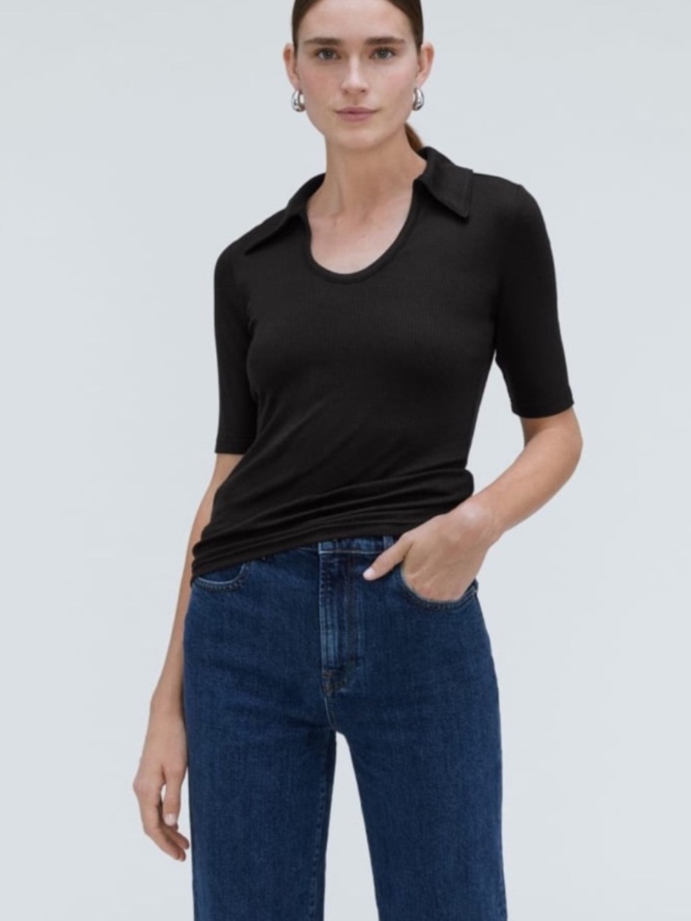 Everlane The Super-Soft Short-Sleeve Polo-Style Tee